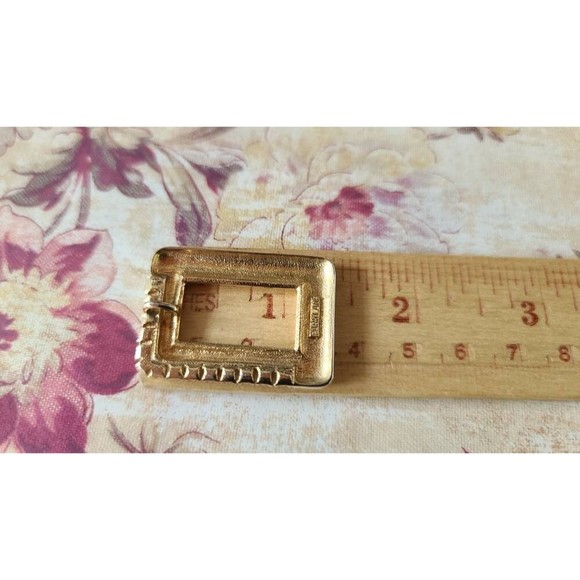 Parklane Rectangular Rhinestone Gold Pendant - Picture 10 of 10